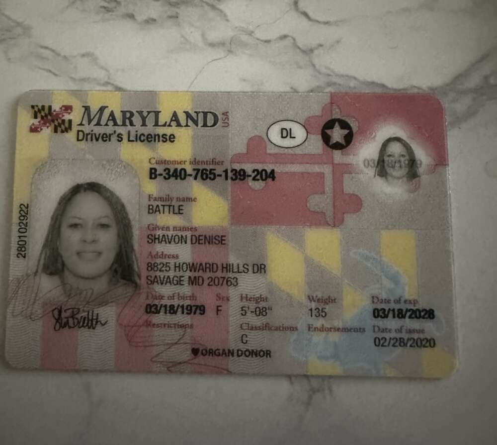Front of Drivers License (Picture)
